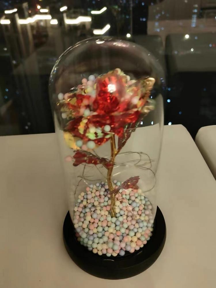 プリザーブドフラワー バラ 枯れない花 造花 薔薇 ガラスドーム LED