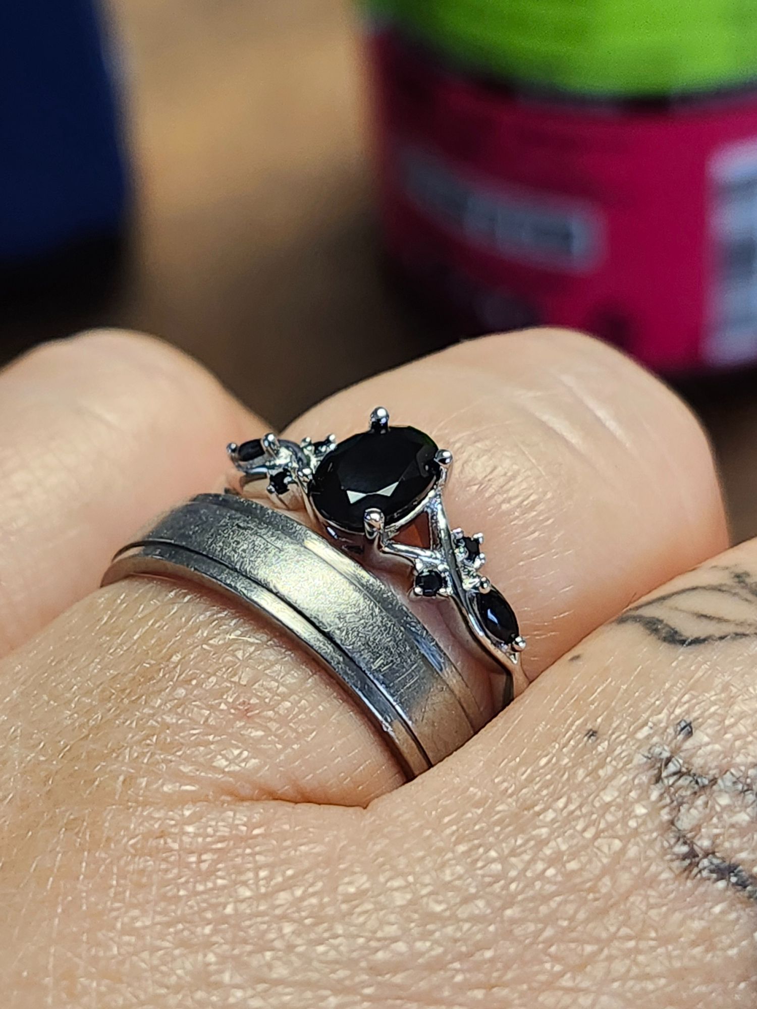 PT900 Platino - Anello - 1.08 ct Opale di fuoco - Diamante